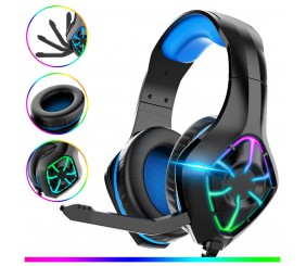 Gaming Headset, für PS5/PC/Xbox/Switch, Kopfhörer mit Kabel, RGB Licht Headset Gaming Headset, für PS5/PC/Xbox/Switch, Kopfhörer mit Kabel, RGB Licht Headset